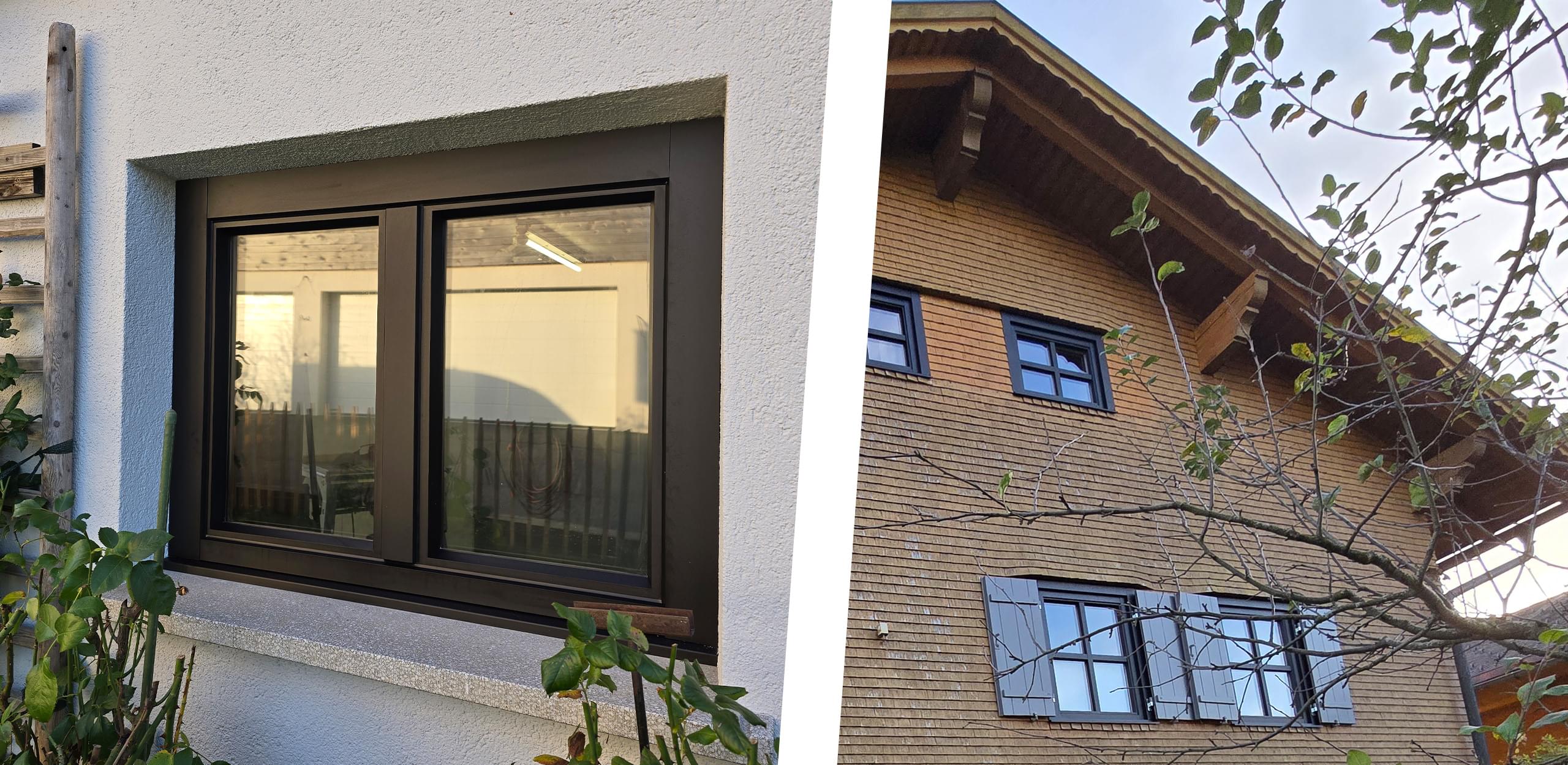 Fensterrenovierung in Schwarz – moderne Lösung für traditionellen Hausstil