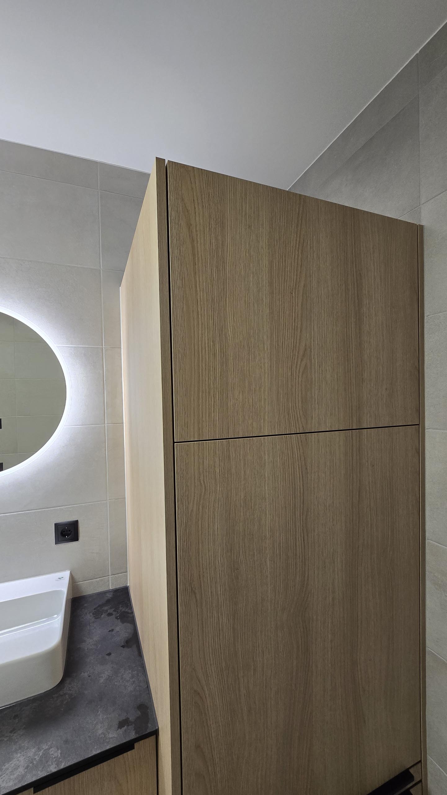 Badezimmer Lindberg Eiche, modern, Wäscheschrank