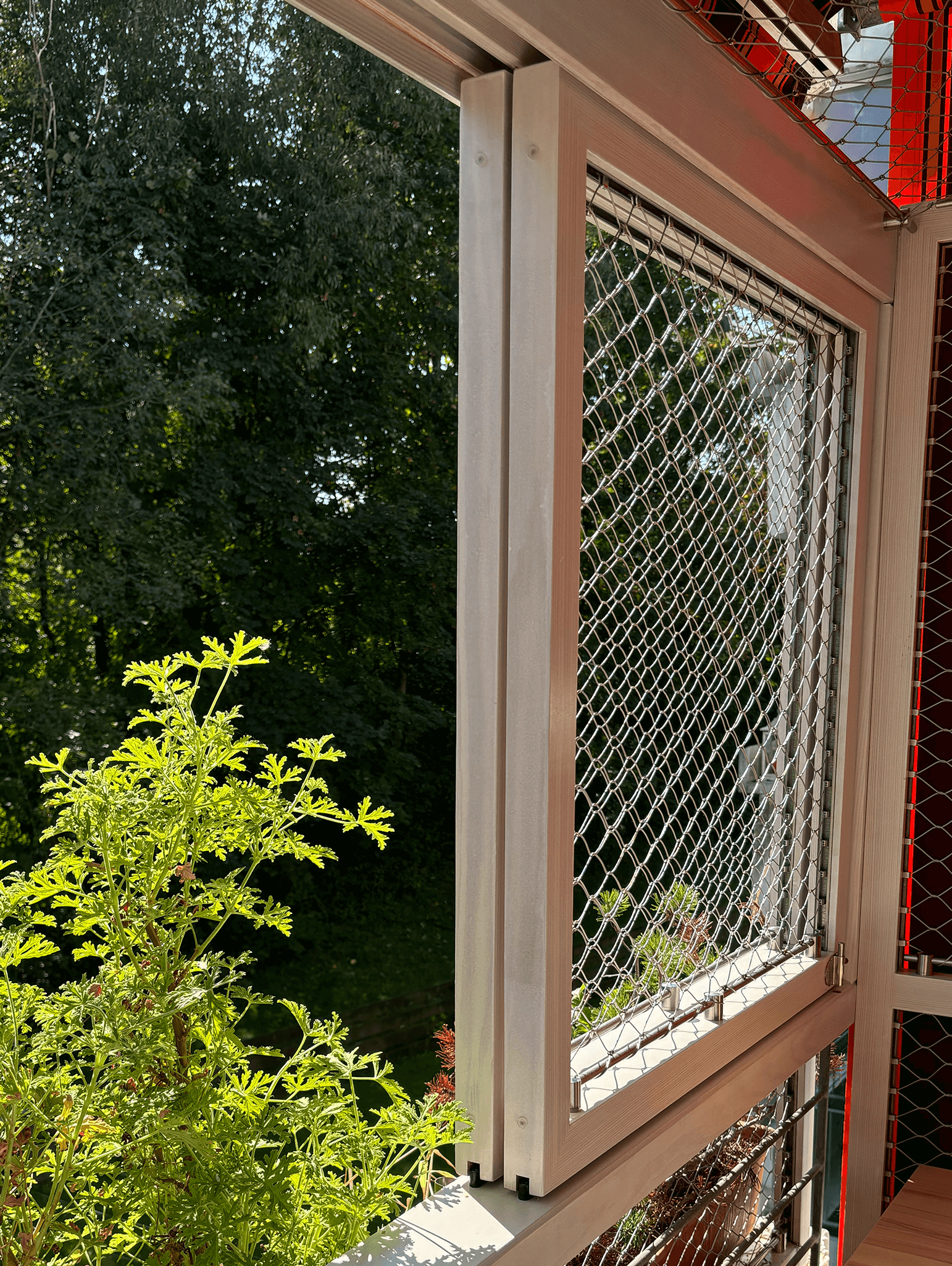 Massivholz Balkonverbau Katzensicher