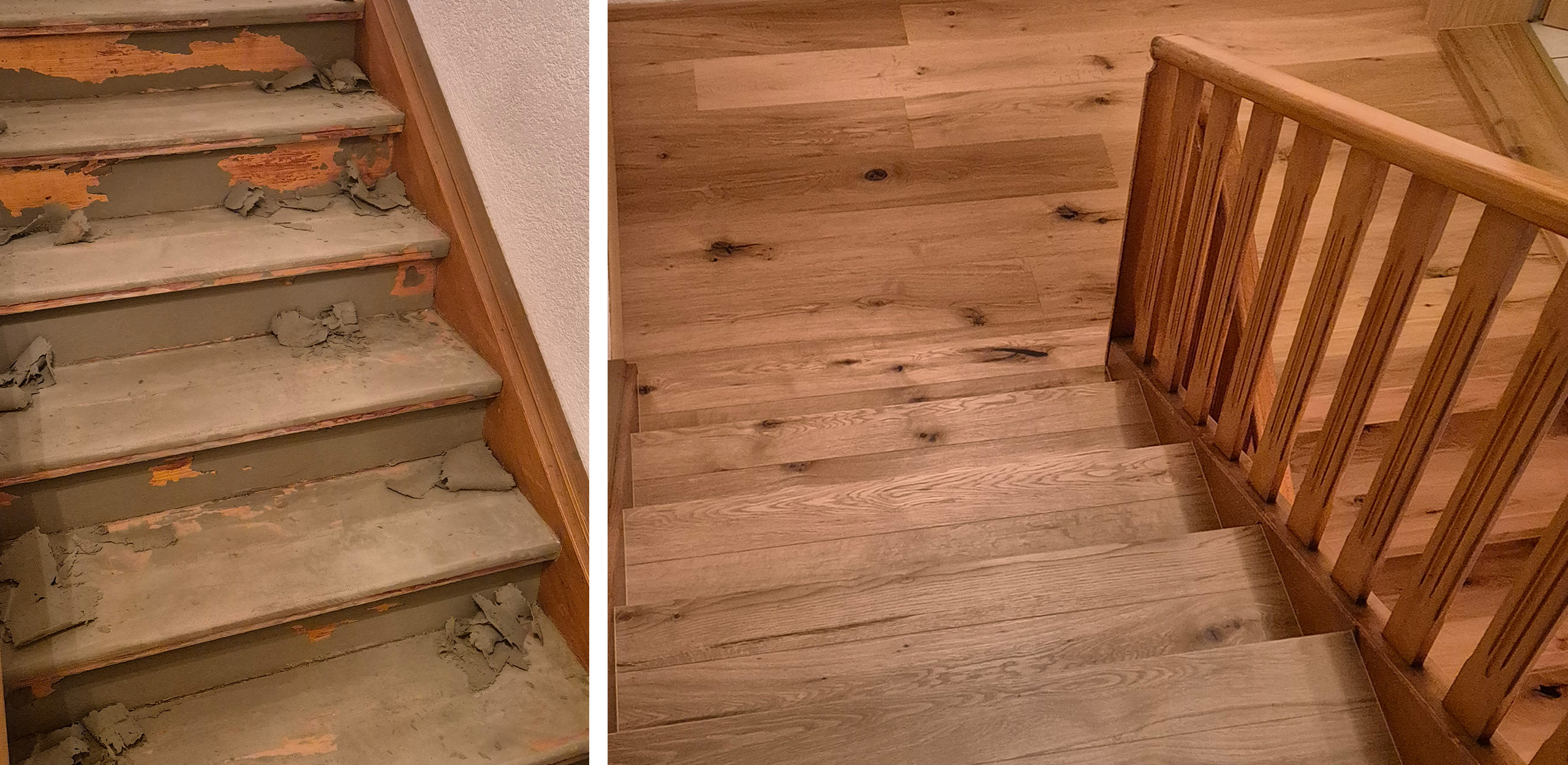Treppe vorher nachher